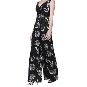 WHBM Whitehouse Black Market sz 12 Wide Leg Burnout Jumpsuit NWT